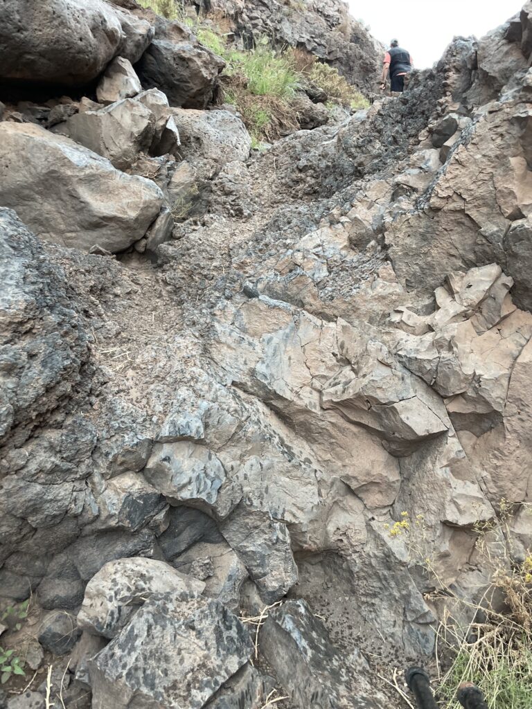 Steep trail leading up the hill